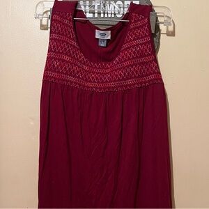 ⭐️ Old Navy Embroidered Dark Red Dressy Tank Top